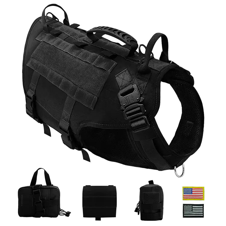 Malinois Large Dog Vest with Leash and Backpack Combo