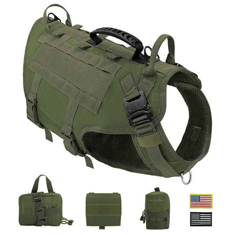 Malinois Large Dog Vest with Leash and Backpack Combo