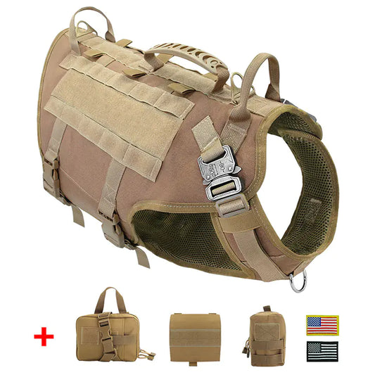 Malinois Large Dog Vest with Leash and Backpack Combo